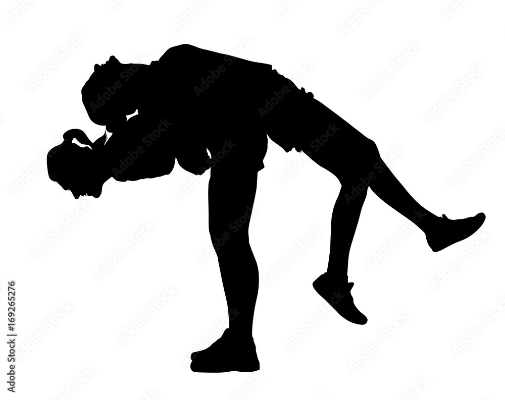 Sports girls worming up and stretching hers body at the gym, vector silhouette illustration isolated on white background. losing weight. Training camp. Sports girls worming up and stretching hers body at the gym, vector silhouette illustration isolated on white background. losing weight. Training camp.