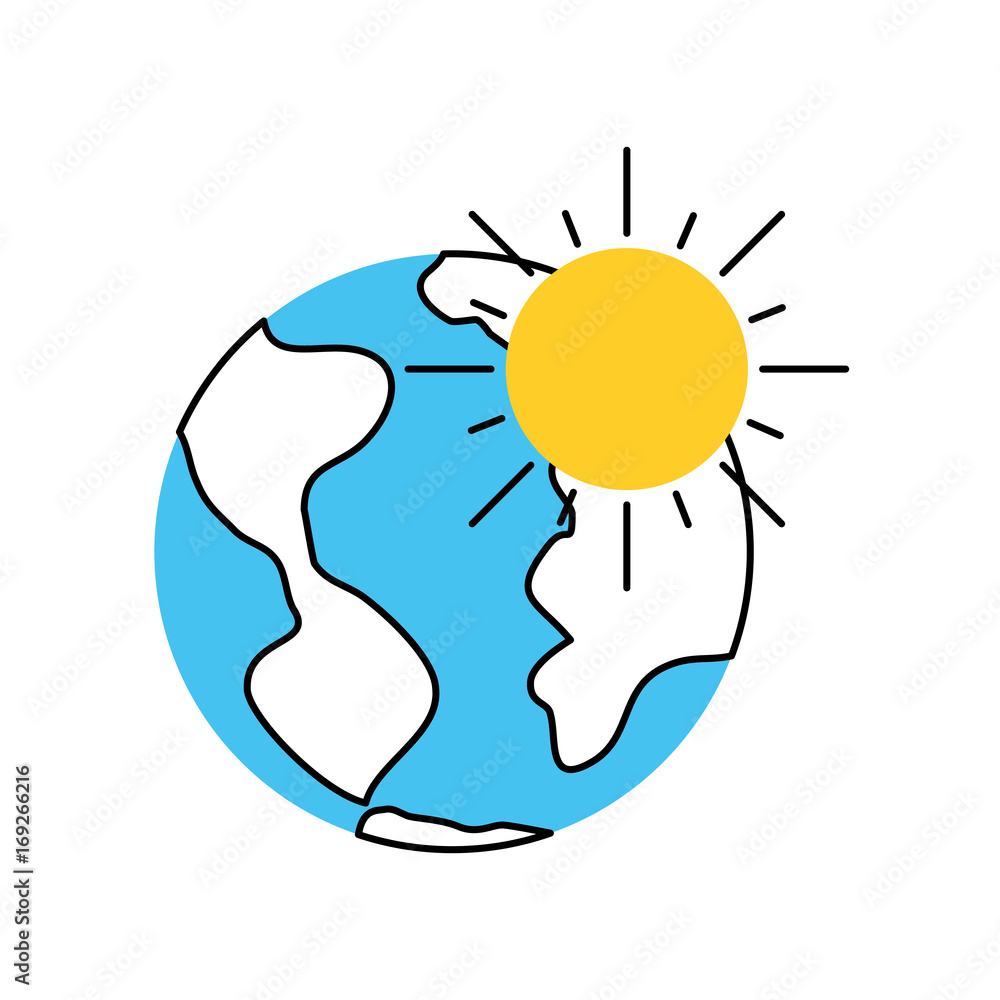 world planet with sun vector illustration design world planet with sun vector illustration design