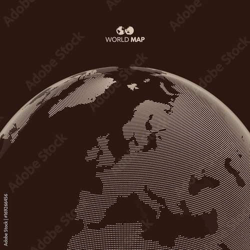 Africa and Europe. Earth globe. Global business marketing concept. Dotted style. Design for education, science, web presentations.