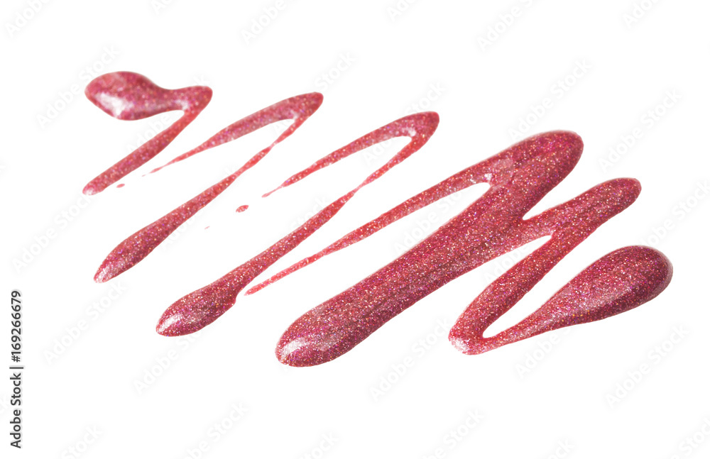 pink nail polish (enamel) drops sample, isolated on white pink nail polish (enamel) drops sample, isolated on white