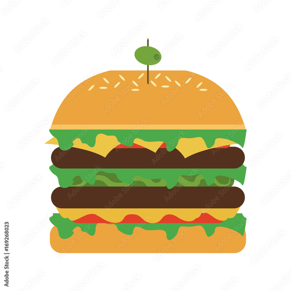 hamburger with olive on top icon image vector illustration design hamburger with olive on top icon image vector illustration design