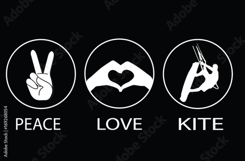 Peace, love, kite t-shirt template 
