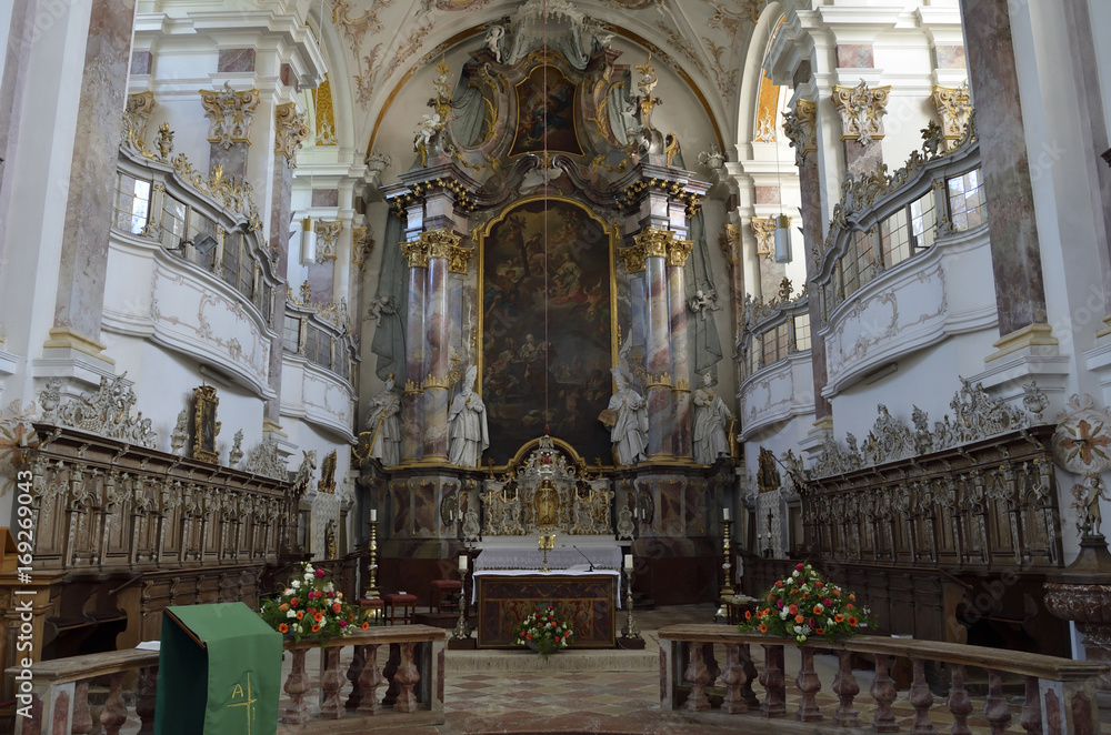 Obraz premium Altarraum der ehem.Klosterkirche, Baumburg a.d.Alz