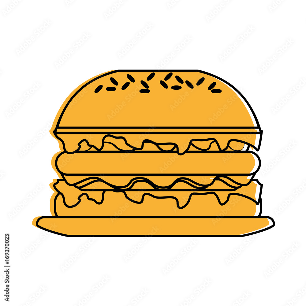 sandwich food icon image vector illustration design yellow color sandwich food icon image vector illustration design yellow color