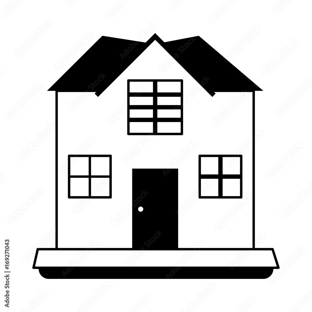 house or home with chimney icon image vector illustration design black and white house or home with chimney icon image vector illustration design black and white