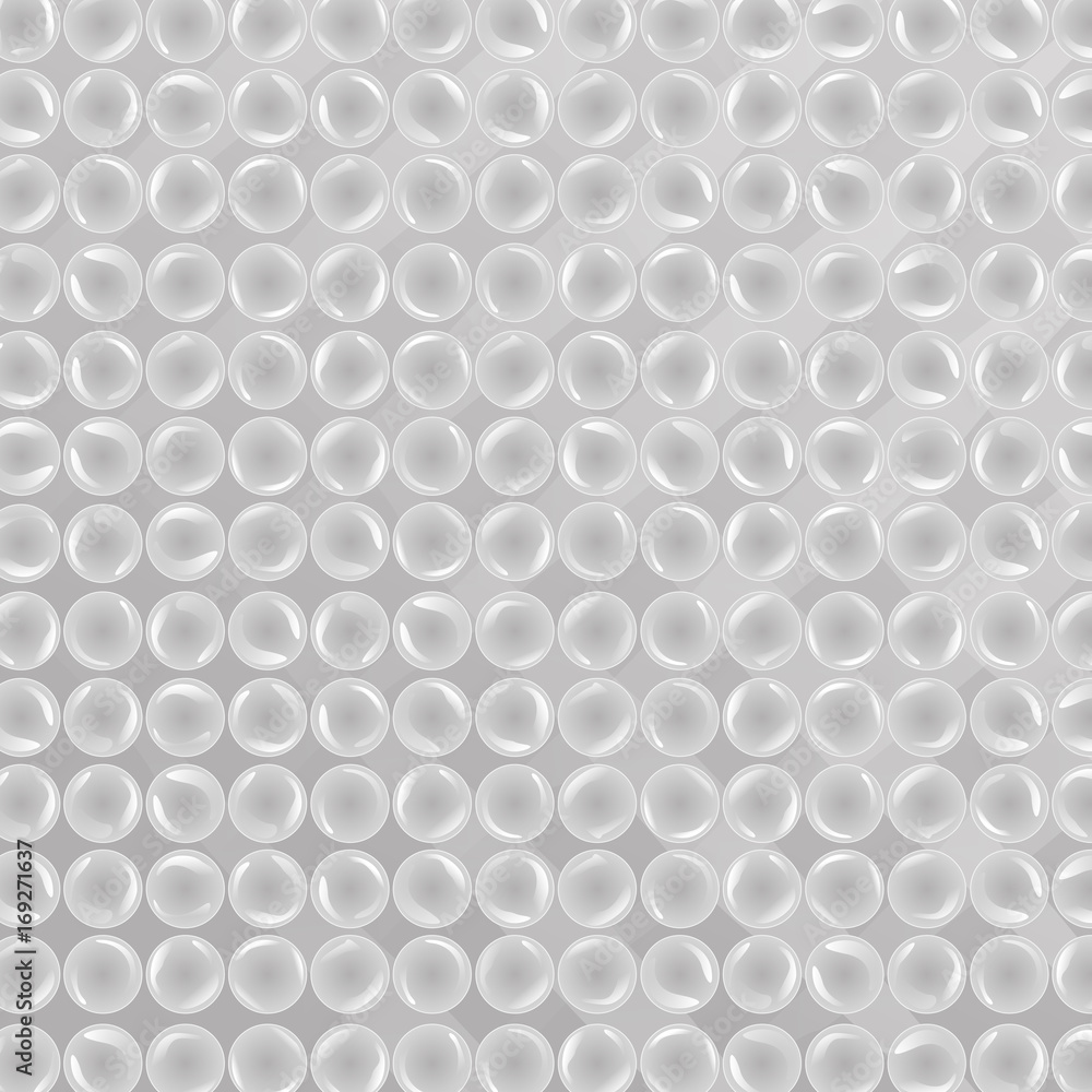 Vector realistic isolated bubble wrap background for decoration and