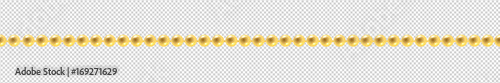 Vector realistic isolated golden beads necklace seamless pattern for decoration and covering on the transparent background. Concept of jewelry and beauty.