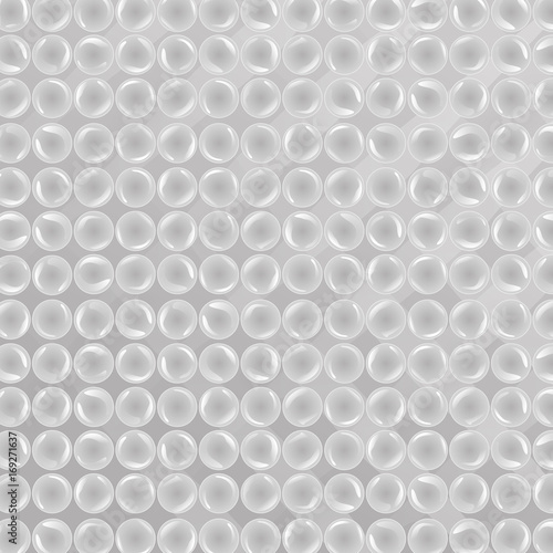 Vector realistic isolated bubble wrap background for decoration and covering.