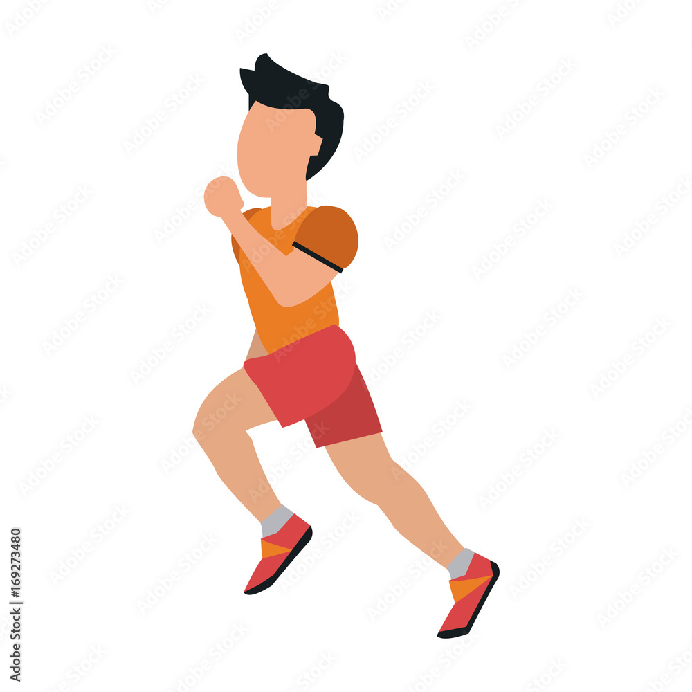 running man avatar sideview icon image vector illustration design 