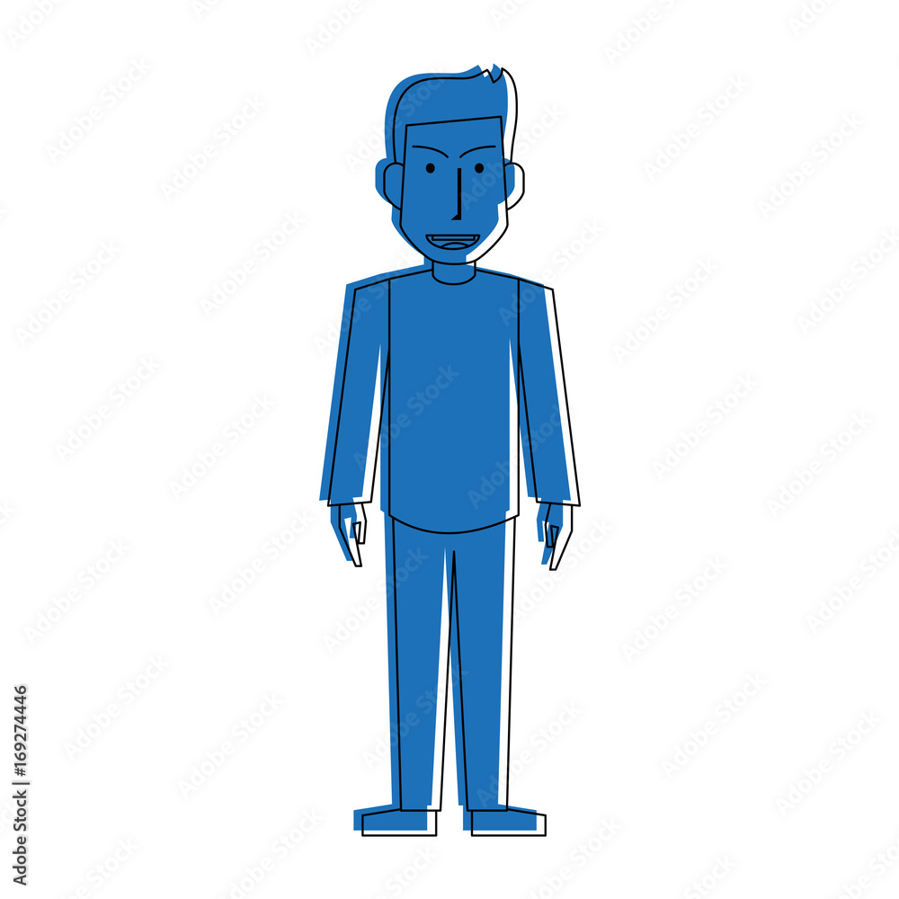 man just standing icon image vector illustration design blue color man just standing icon image vector illustration design blue color