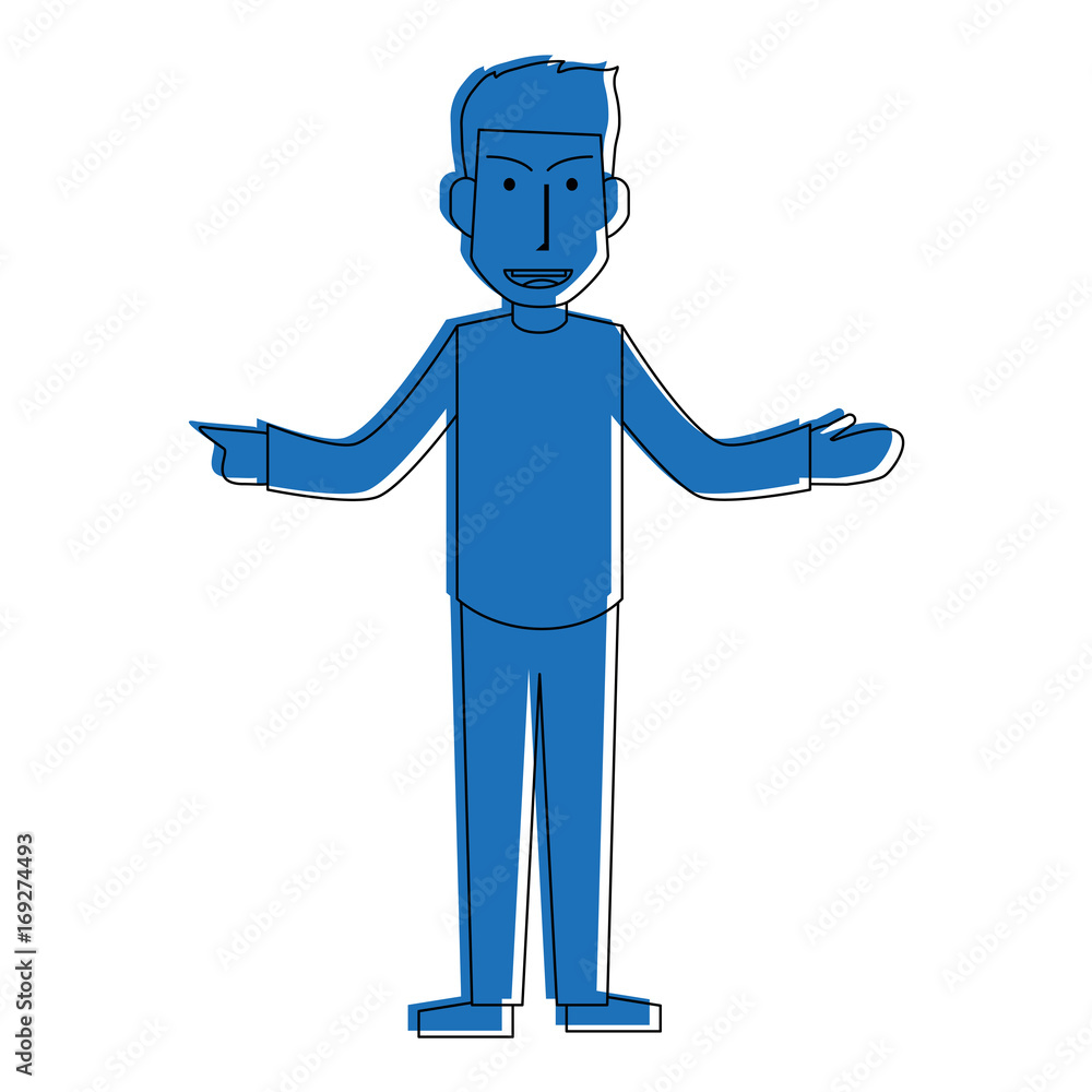 man with open arms icon image vector illustration design blue color man with open arms icon image vector illustration design blue color