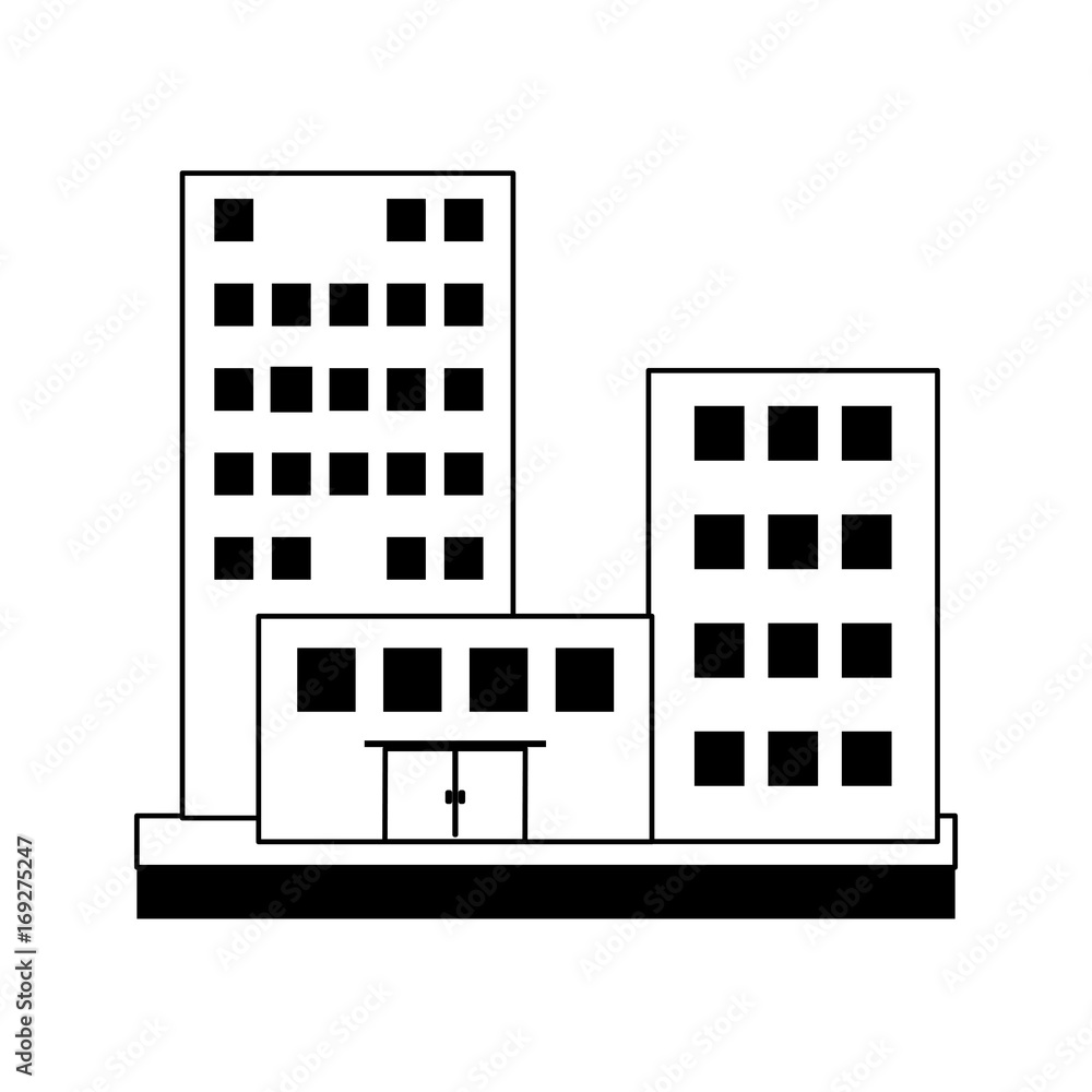 big city building icon image vector illustration design black and white big city building icon image vector illustration design black and white