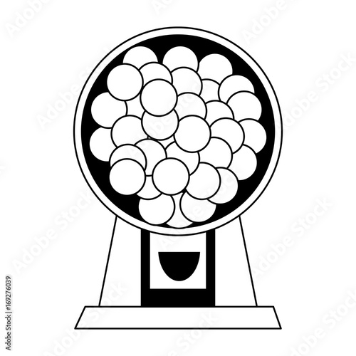 candy balls dispenser  icon image vector illustration design  black and white