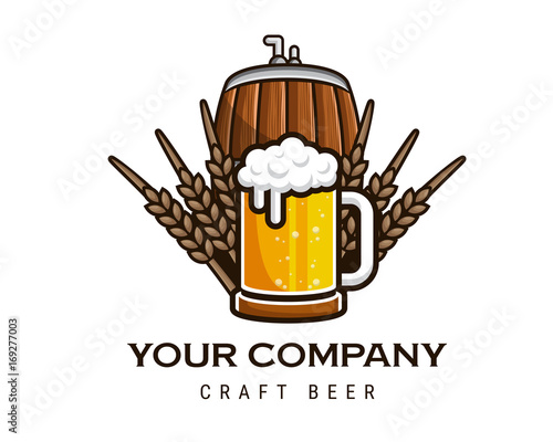 Modern Beer Bar Emblem Logo Design