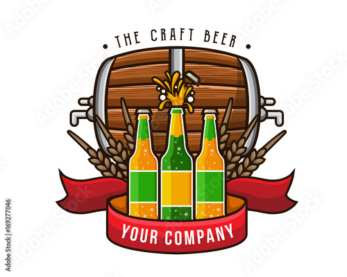 Modern Beer Bar Emblem Logo Design