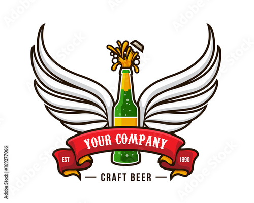 Modern Beer Bar Emblem Logo Design