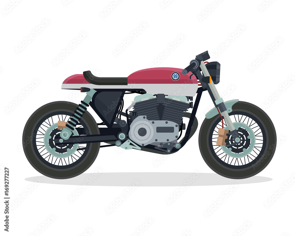 Obraz premium Vintage Classic Cafe Racer Motorcycle Illustration