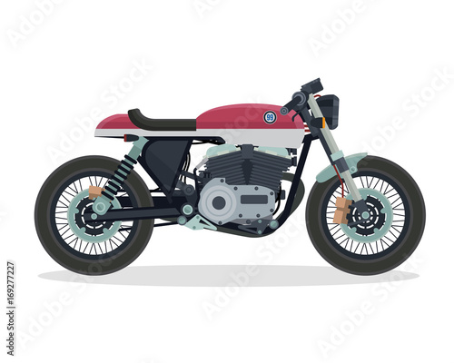 Vintage Classic Cafe Racer Motorcycle Illustration