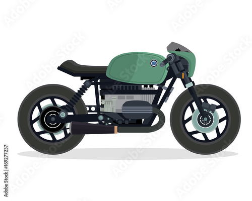 Photo Vintage Classic Cafe Racer Motorcycle Illustration