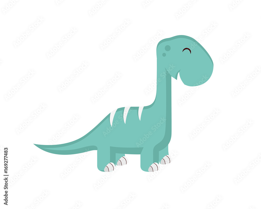 Flat Cute Dinosaur Character