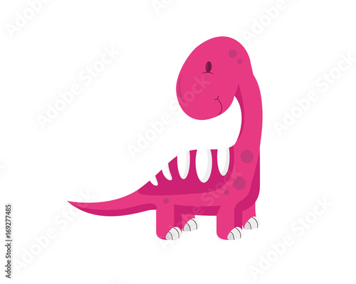 Flat Cute Dinosaur Character