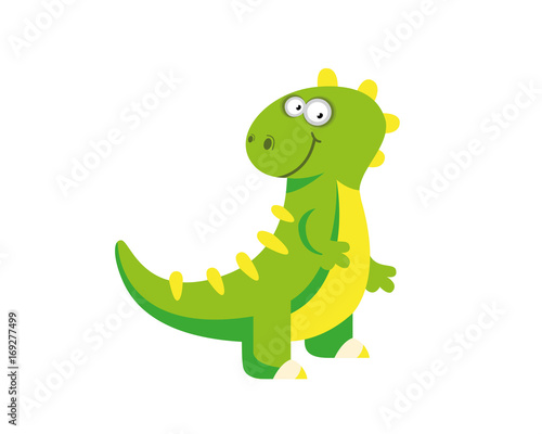 Flat Cute Dinosaur Character