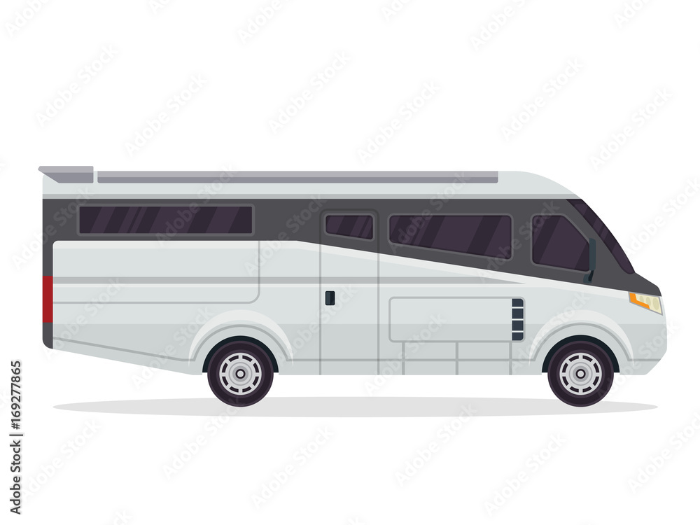 Modern Flat RV Motorhome Vehicle Logo Illustration