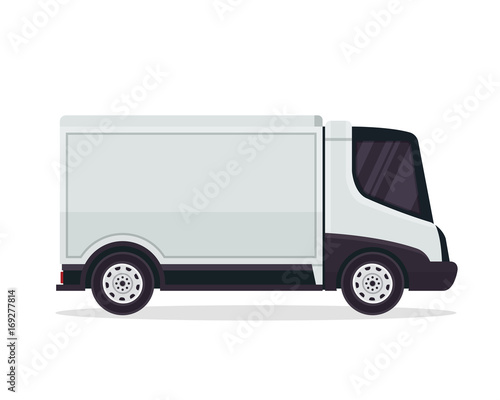 Modern Commercial Delivery Vehicle Illustration Logo © naulicreative