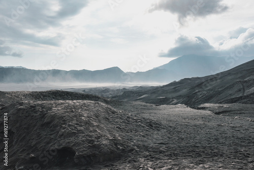 Layer Volcanic ash as sand ground of Mount Bromo volcano