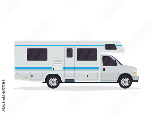 Fototapeta Naklejka Na Ścianę i Meble -  Modern Flat RV Motorhome Vehicle Logo Illustration