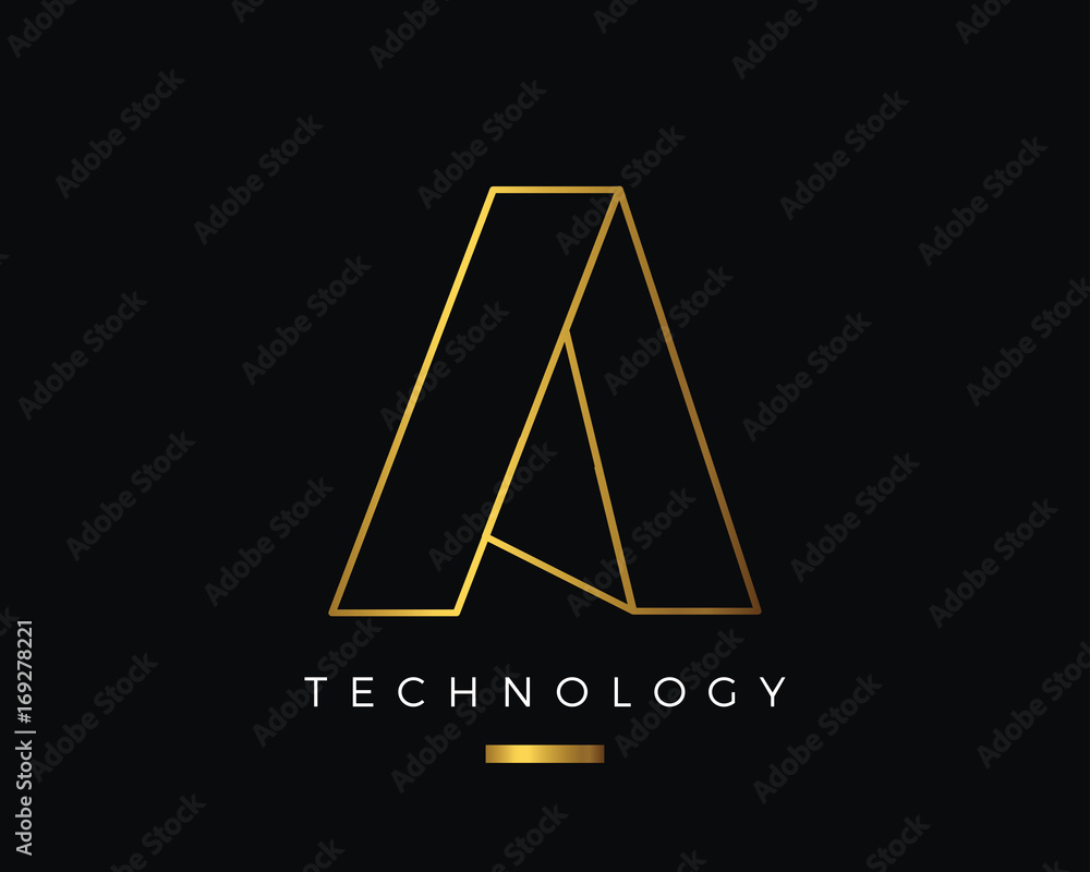 Modern Abstract A Gold Alphabet Logo, suitable for Technology, Multimedia, Photography, Marketing, Jewelry, and Other Business Modern Abstract A Gold Alphabet Logo, suitable for Technology, Multimedia, Photography, Marketing, Jewelry, and Other Business