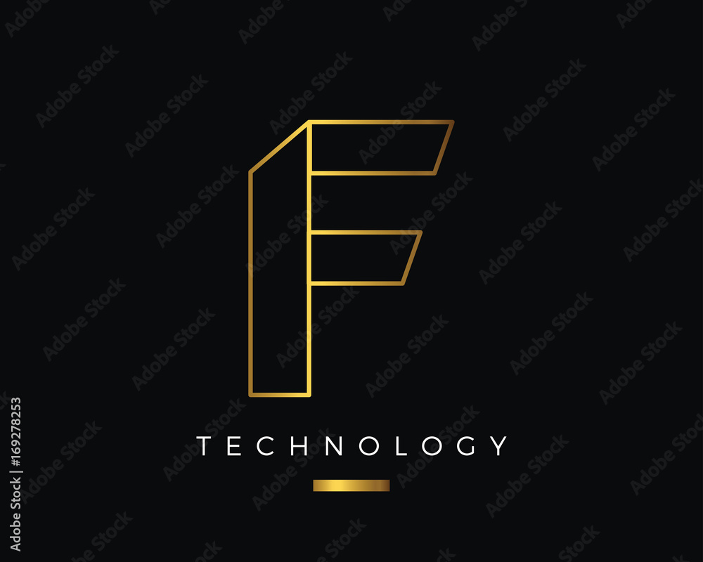 Modern Abstract F Gold Alphabet Logo, suitable for Technology, Multimedia, Photography, Marketing, Jewelry, and Other Business Modern Abstract F Gold Alphabet Logo, suitable for Technology, Multimedia, Photography, Marketing, Jewelry, and Other Business