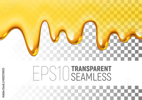Transparent vector seamless dripping honey on chess background