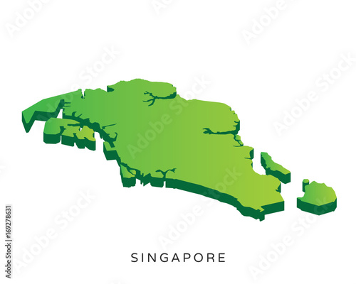 Modern Detail Isometric 3D Map - Singapore