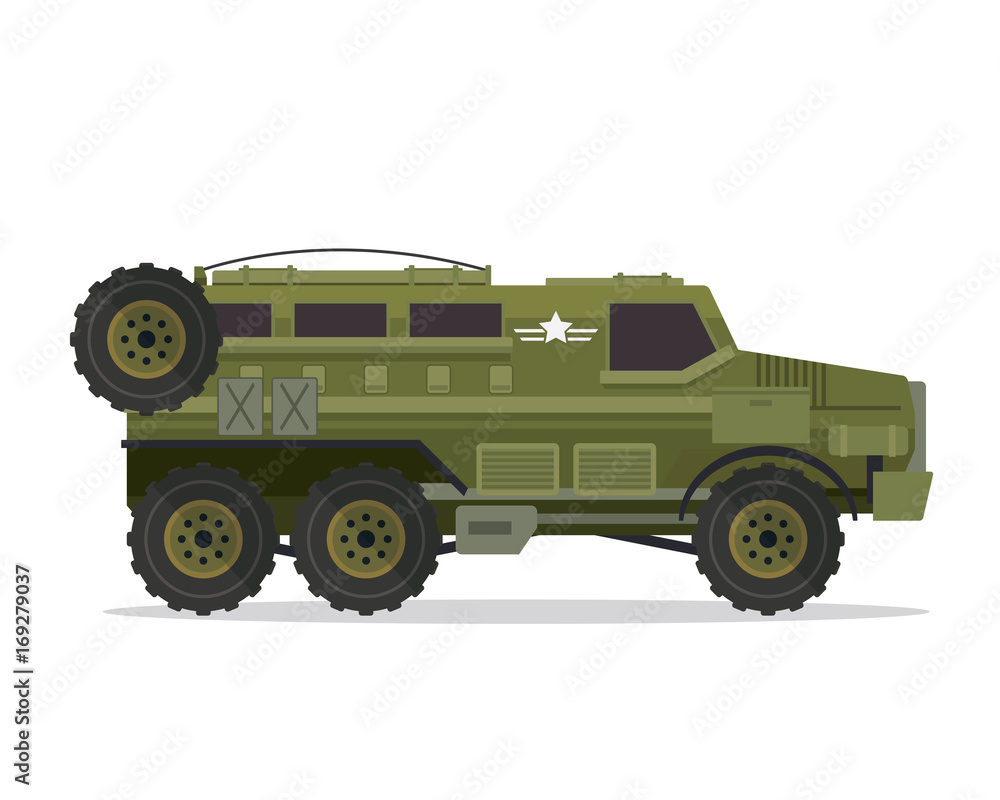 Obraz premium Modern Military Vehicle Illustration, Suitable For Game Asset, Icon, Infographic, and Other Military Graphic Purpose