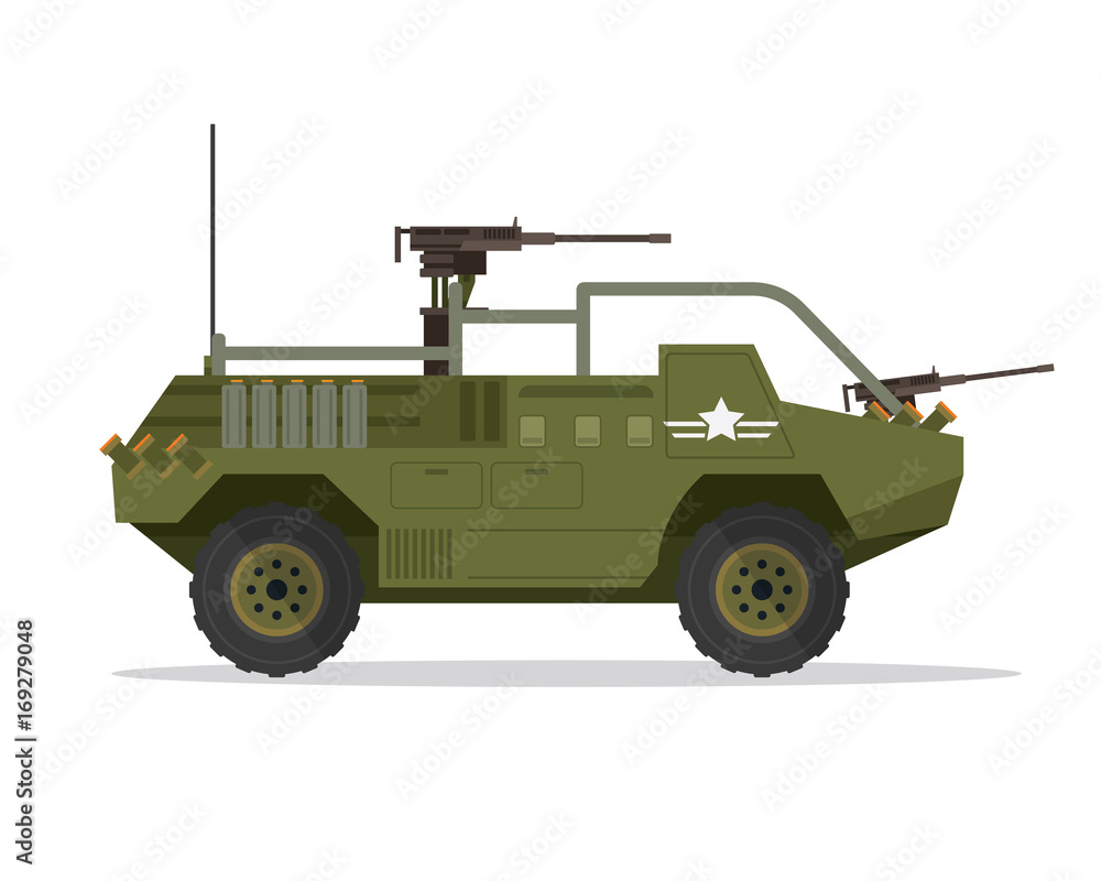 Modern Military Vehicle Illustration, Suitable For Game Asset, Icon, Infographic, and Other Military Graphic Purpose