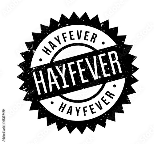 Hayfever rubber stamp. Grunge design with dust scratches. Effects can be easily removed for a clean, crisp look. Color is easily changed.
