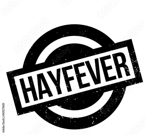 Hayfever rubber stamp. Grunge design with dust scratches. Effects can be easily removed for a clean, crisp look. Color is easily changed.