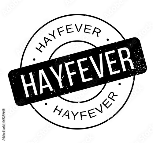 Hayfever rubber stamp. Grunge design with dust scratches. Effects can be easily removed for a clean, crisp look. Color is easily changed.