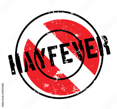 Hayfever rubber stamp. Grunge design with dust scratches. Effects can be easily removed for a clean, crisp look. Color is easily changed.