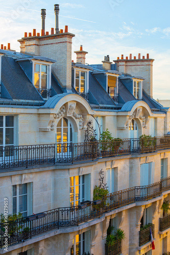 Parisian building facade, France