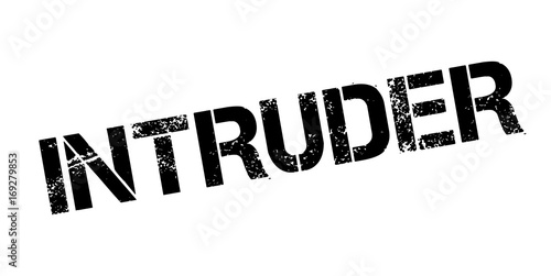 Intruder rubber stamp. Grunge design with dust scratches. Effects can be easily removed for a clean, crisp look. Color is easily changed.