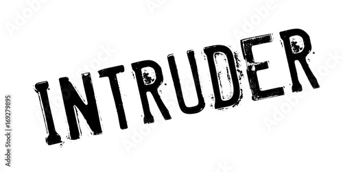 Intruder rubber stamp. Grunge design with dust scratches. Effects can be easily removed for a clean, crisp look. Color is easily changed.