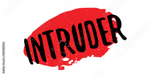 Intruder rubber stamp. Grunge design with dust scratches. Effects can be easily removed for a clean, crisp look. Color is easily changed.