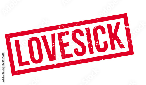 Lovesick rubber stamp. Grunge design with dust scratches. Effects can be easily removed for a clean, crisp look. Color is easily changed.