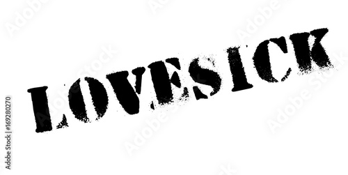 Lovesick rubber stamp. Grunge design with dust scratches. Effects can be easily removed for a clean, crisp look. Color is easily changed.