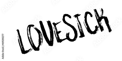 Lovesick rubber stamp. Grunge design with dust scratches. Effects can be easily removed for a clean, crisp look. Color is easily changed.