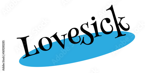 Lovesick rubber stamp. Grunge design with dust scratches. Effects can be easily removed for a clean, crisp look. Color is easily changed.