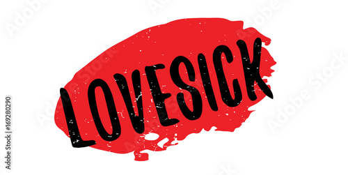 Lovesick rubber stamp. Grunge design with dust scratches. Effects can be easily removed for a clean, crisp look. Color is easily changed.