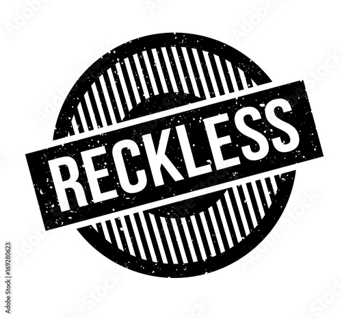 Reckless rubber stamp. Grunge design with dust scratches. Effects can be easily removed for a clean, crisp look. Color is easily changed.